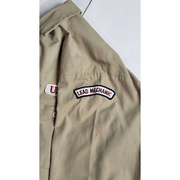 USAir Beige Work Shirt With Lead Mechanic Patch & Name Tag Vintage Size Large - Picture 5 of 10